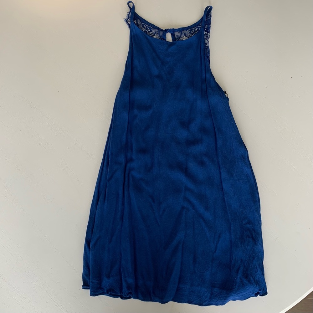 Blue lace in the back dress